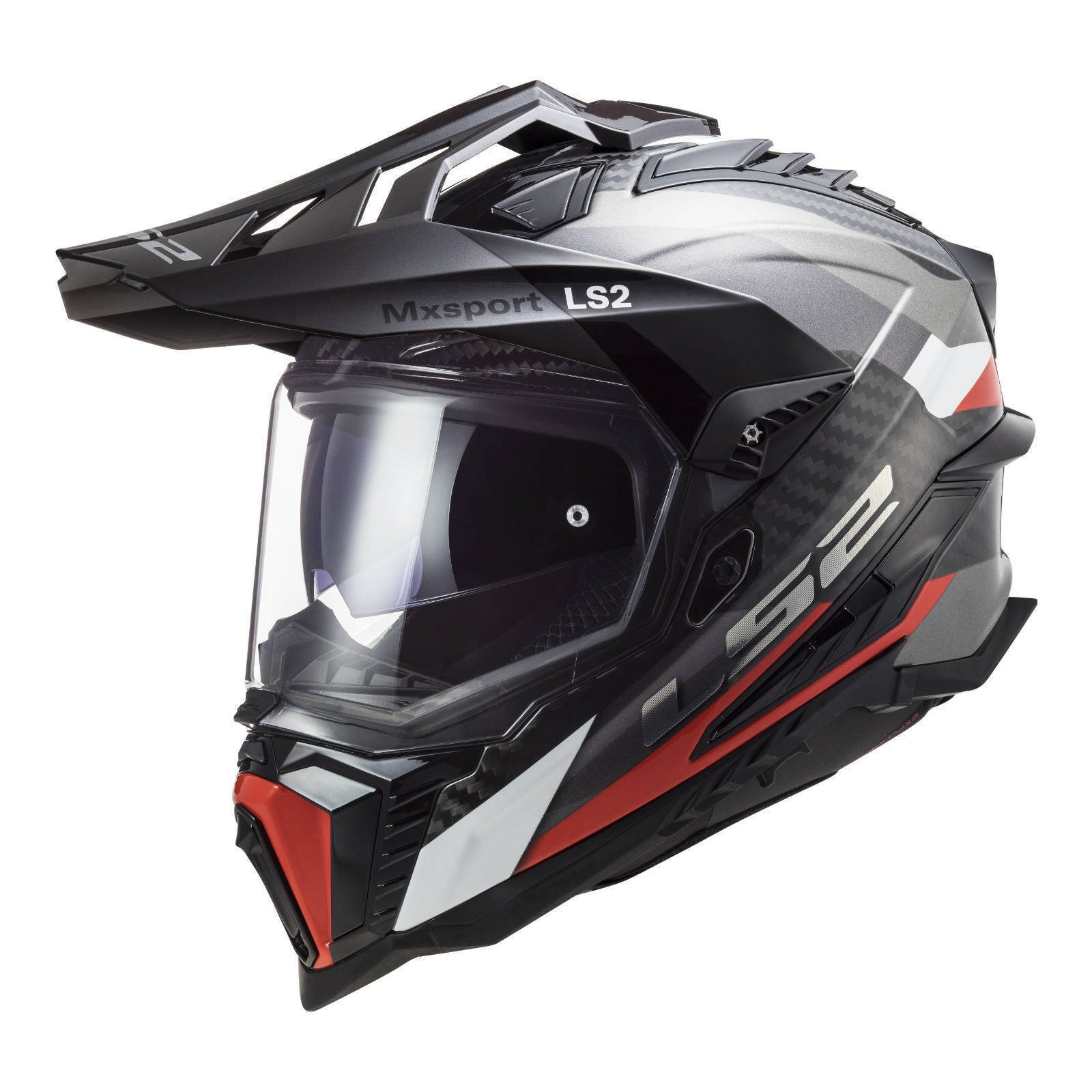 black and orange carbon adventure helmet