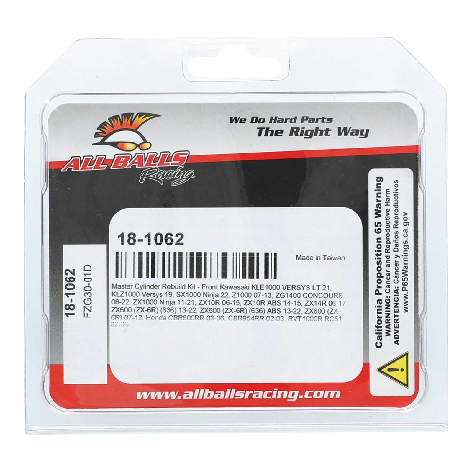 All Balls Racing Master Cylinder Rebuild Kit (18-1062)