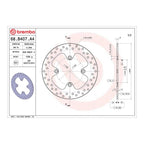 Brembo Prime Brake Disc Serie Oro Rear 68B407A4