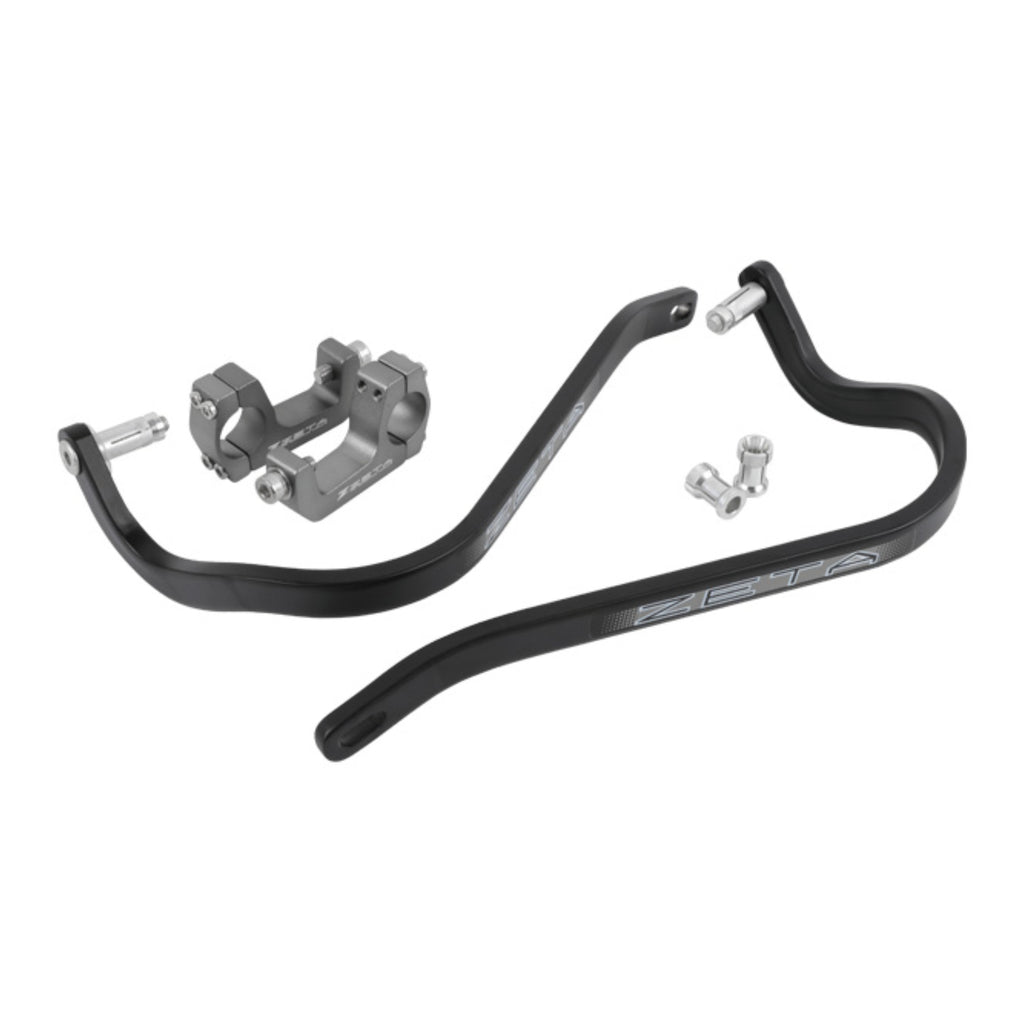 Zeta Armour Handguards Bent for 28.6mm Handlebars with U-Clamp - Black