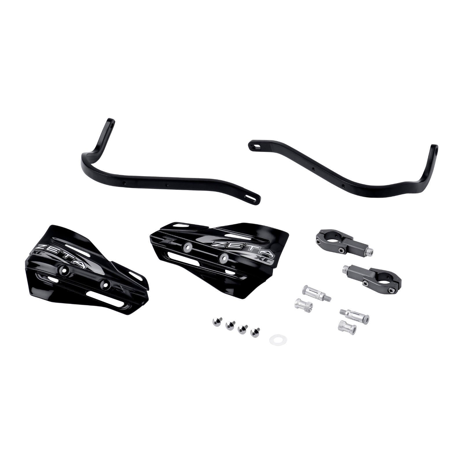 Zeta Armour XC Handguard Kit for 28.6mm Handlebars - Black / Black