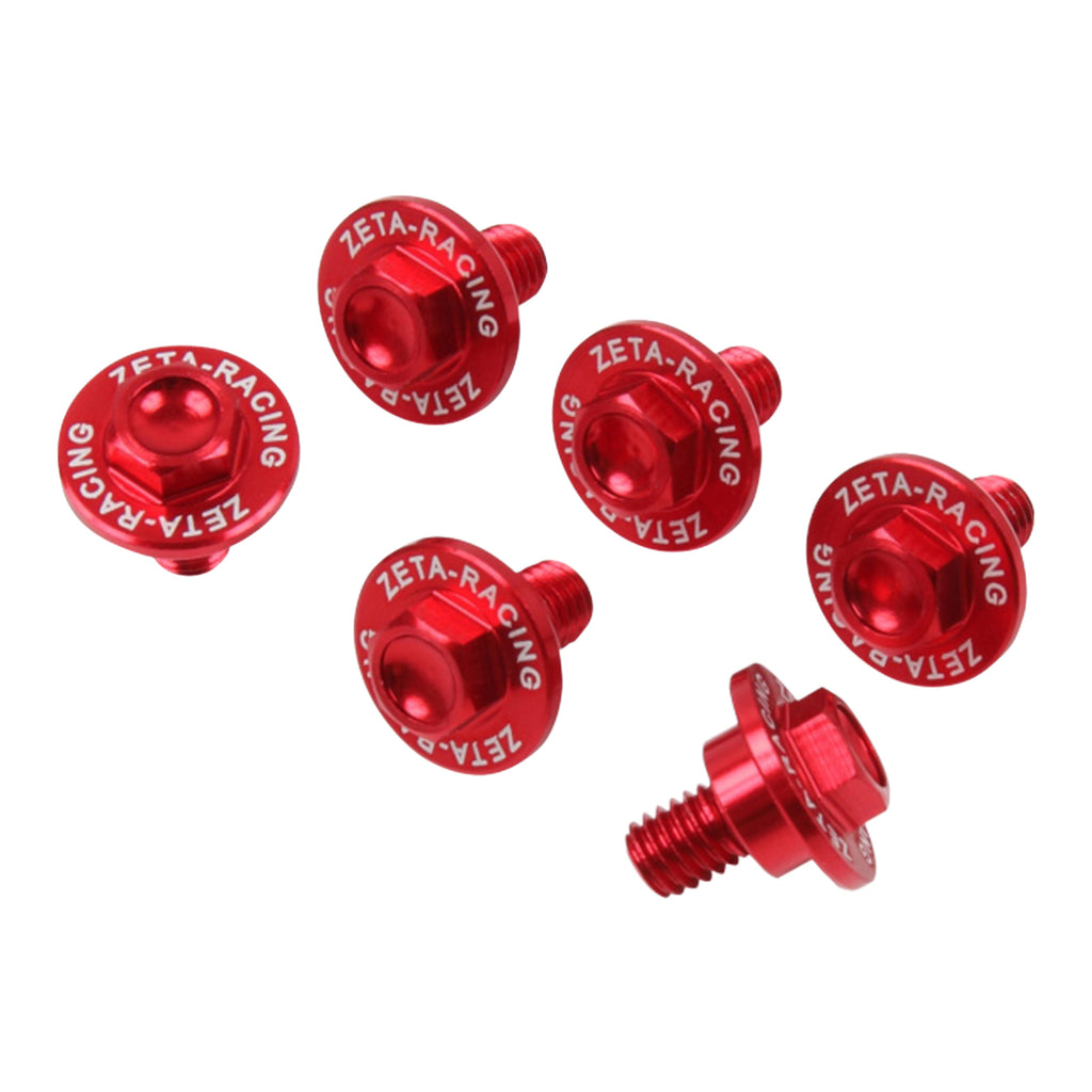 Zeta Fork Guard Bolt Set (6 Pack)- Honda - Red