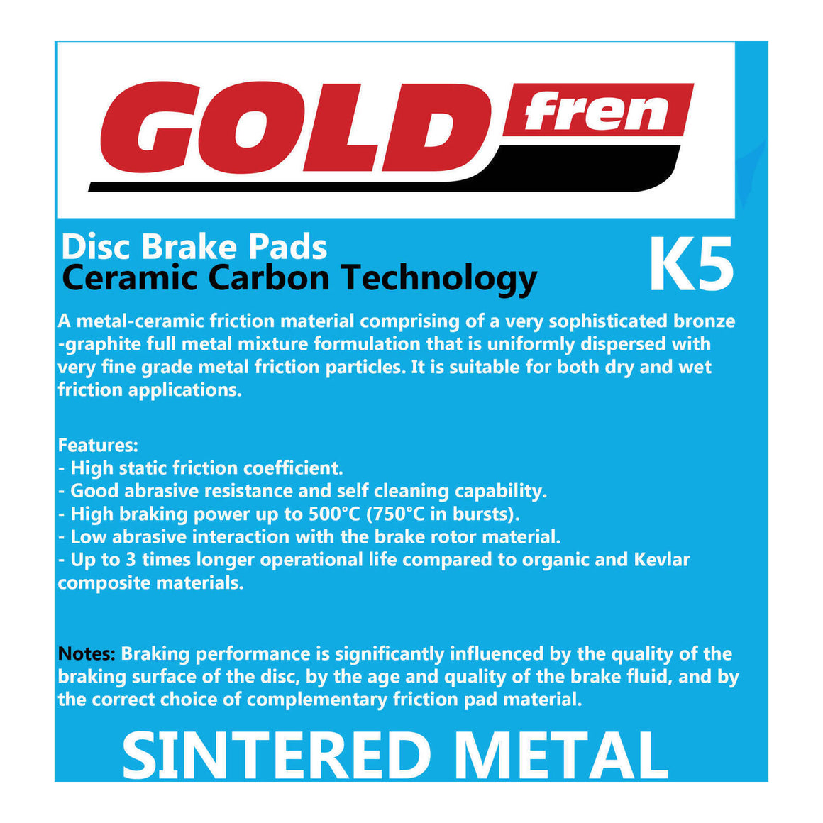 GOLDfren Brake Pads Off-Road Racing GF003 - K5 (PR45)