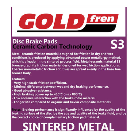 GOLDfren Brake Pads GF158 - S3