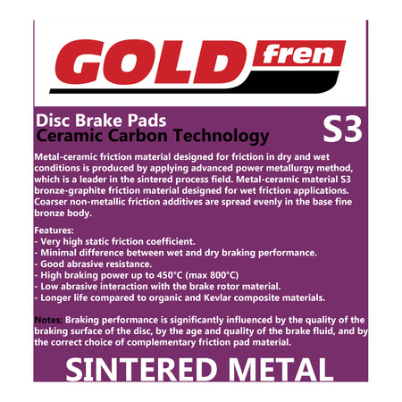 GOLDfren Brake Pads GF268 - S3