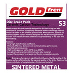 GOLDfren Brake Pads Sintered Sports GF296 - S3 ( PH424 )