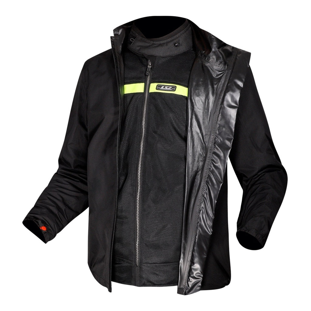 LS2 Riva Men's Jacket - Light Grey / Hi-Vis Orange