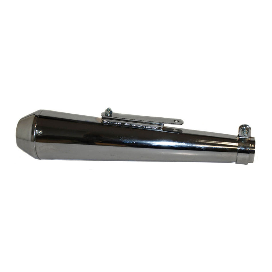 Whites Muffler Shorty Megaphone Reverse Cone - Chrome