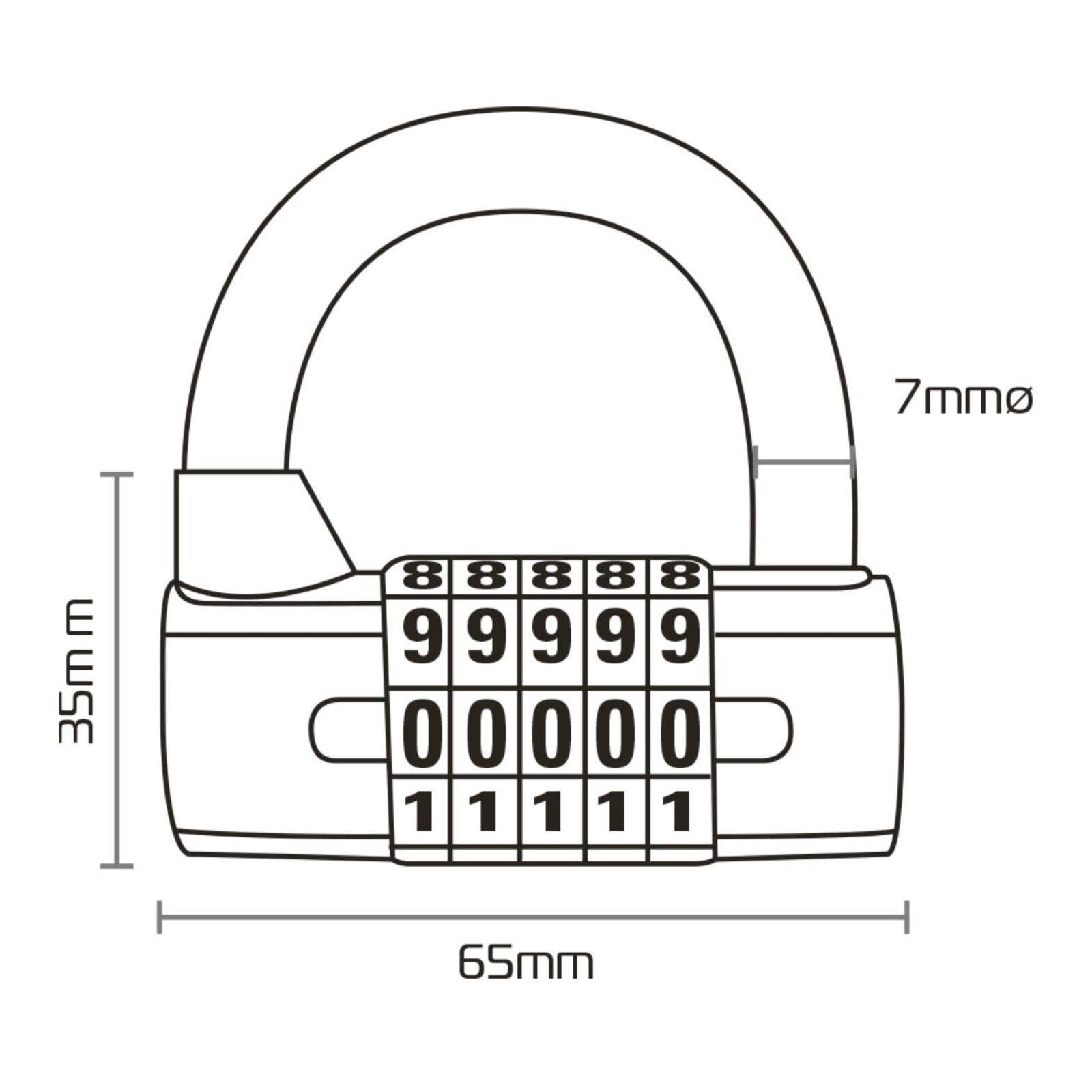 Oxford 5-Digit Combination Padlock - Black