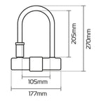Oxford Magnum U-Lock (170X285MM) with Bracket