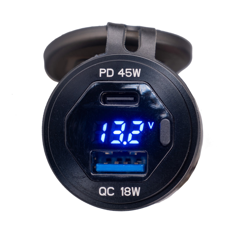 Rocky Creek PA032 USB A&C Power Adapter with Voltmeter