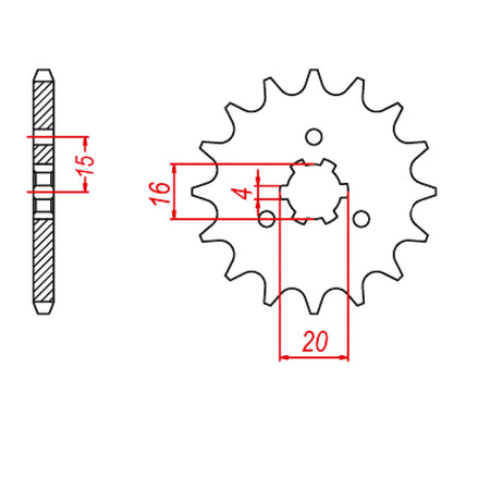 MTX 418 Steel Front Sprocket #428 (10-066)