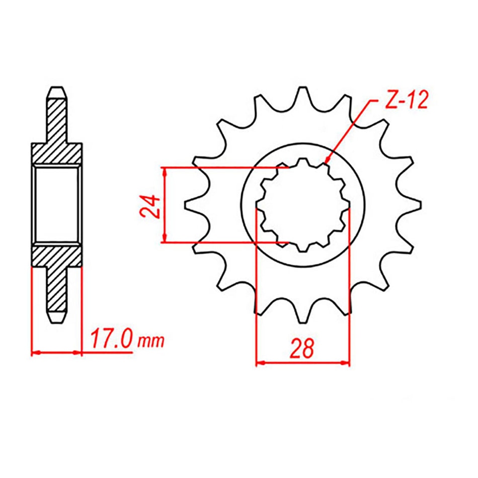 MTX 1371 Steel Front Sprocket #525 (10-MV9)