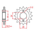 MTX 1372 Steel Front Sprocket #525 (10-MAV)