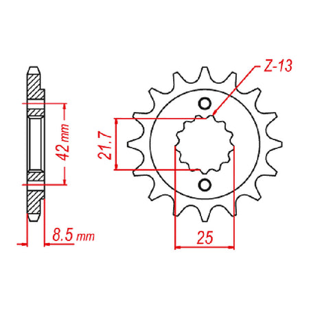 MTX 512 Steel Front Sprocket #520 (10-269)