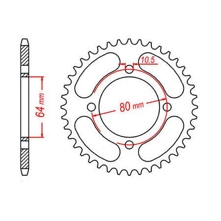 MTX 1910 Steel Rear Sprocket #520 (11-1910)