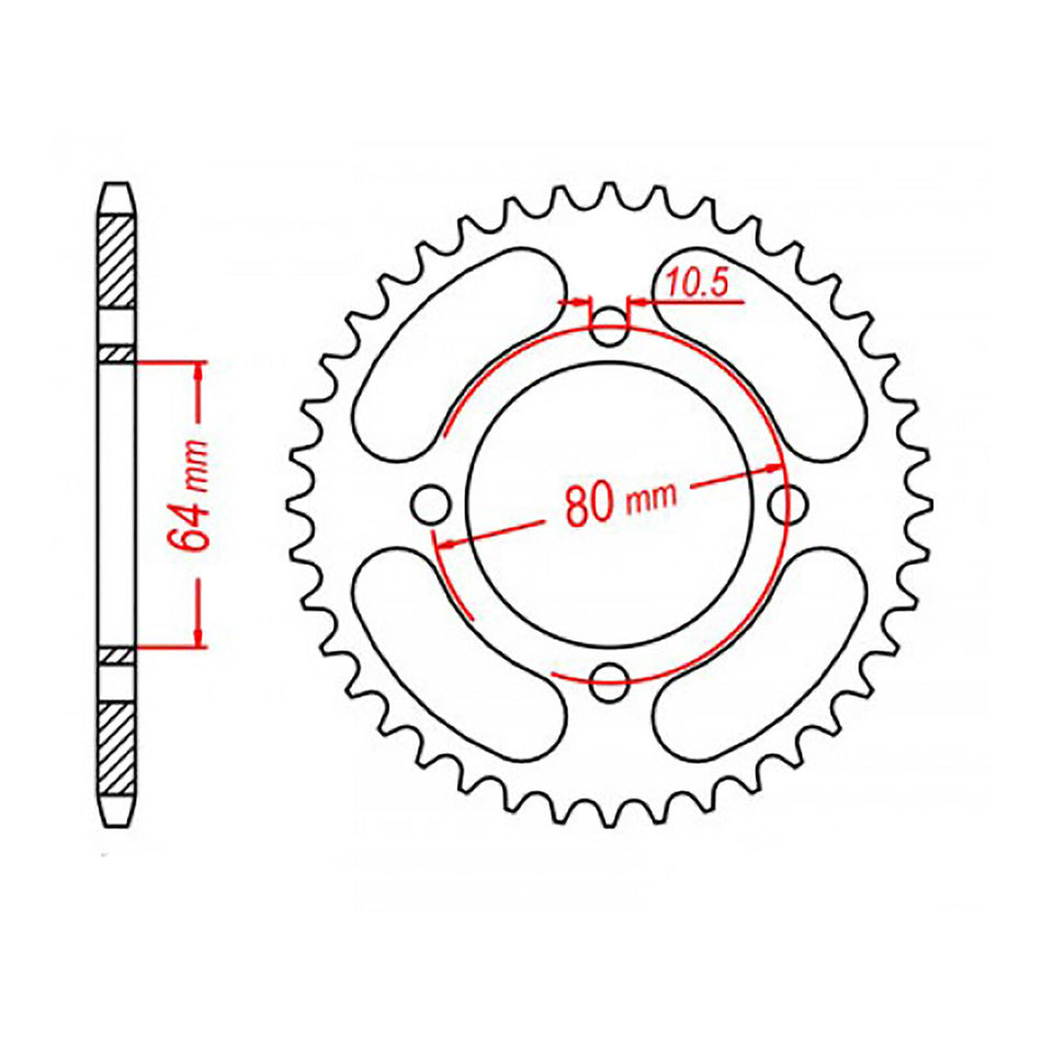 MTX 1910 Steel Rear Sprocket #520 (11-1910)