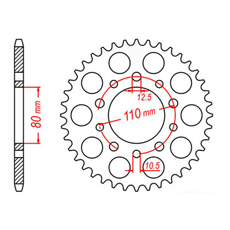 MTX 1334 Steel Rear Sprocket #530 (11-438)