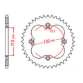 MTX 1350 Steel Rear Sprocket #520 (11-HA2)