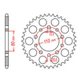 MTX 1332 Steel Rear Sprocket #525 (11-MW3)