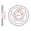 Sprocket Rear MTX 40T KTM 50 #415 11-KM3-42