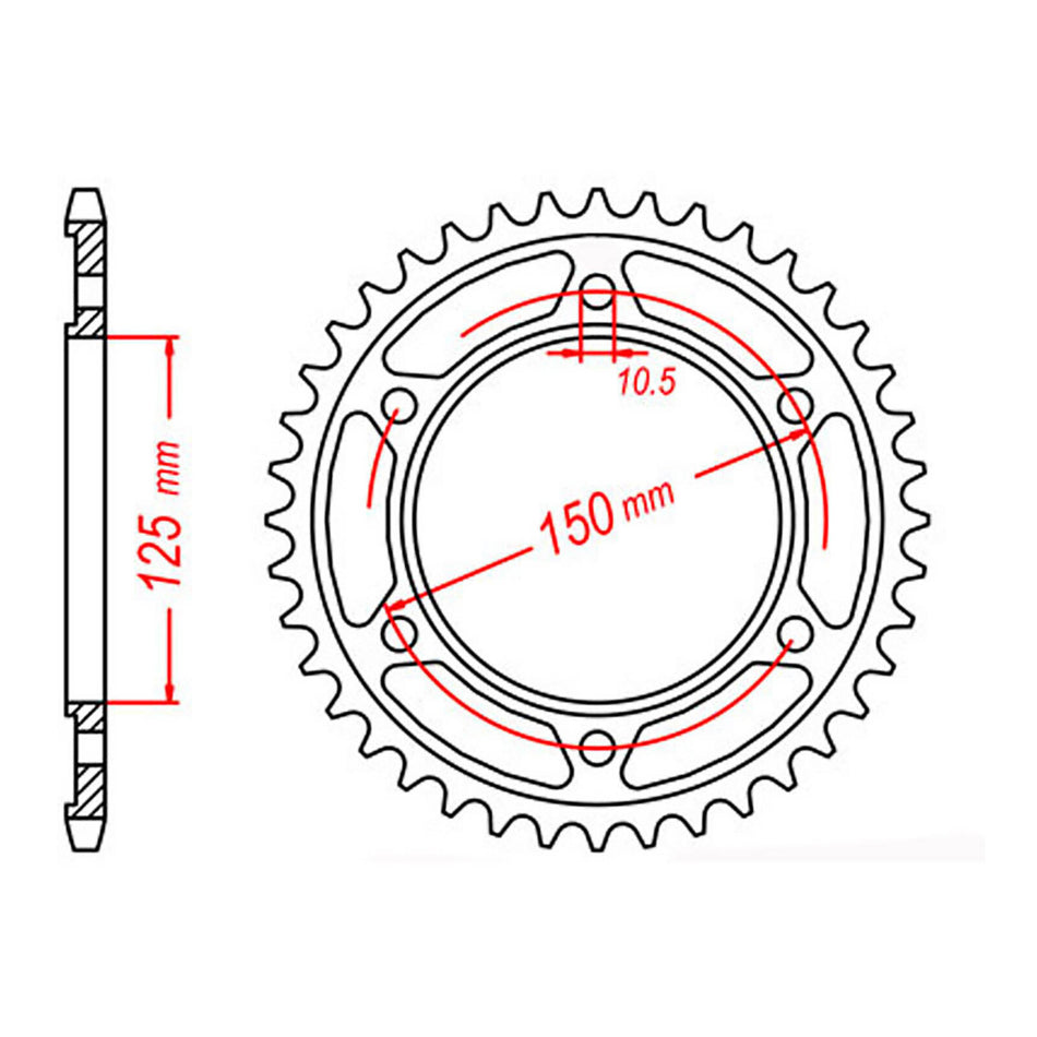 MTX 899 Steel Rear Sprocket #525 (11-KM5)