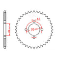MTX 1795 Steel Rear Sprocket #520 (11-1795)