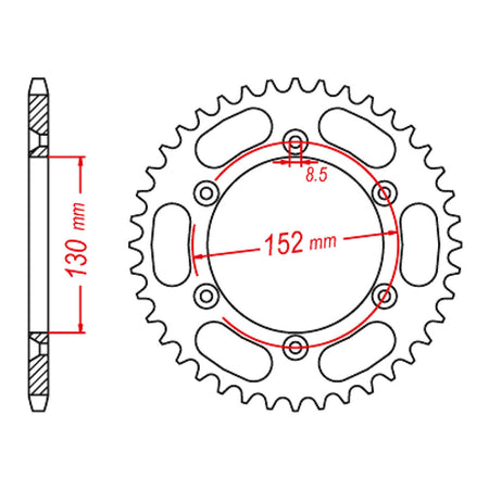 MTX 008 Steel Rear Sprocket #520 (11-BM8)