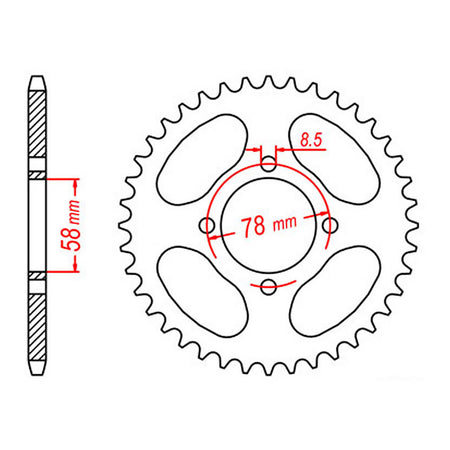 MTX 815 Steel Rear Sprocket #520 (11-103)