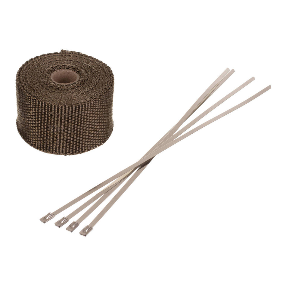 WHITES EXHAUST WRAP GOLD 50mm (5m ROLL) - WITH 4 S/S TIES