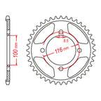 XAM Sprocket Kit Kawasaki KLX140 Big Wheel - O-Ring 13/57