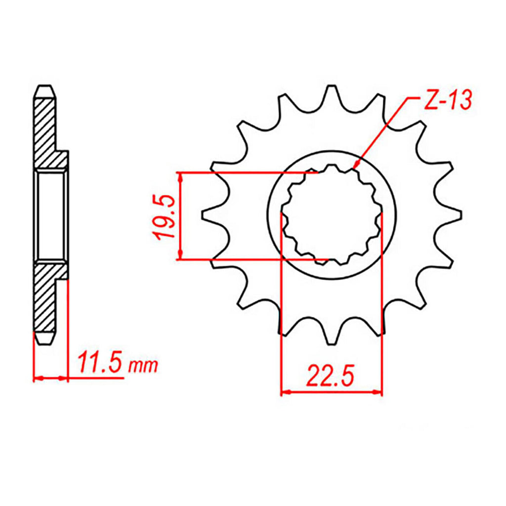 XAM Sprocket Kit Suzuki DRZ125 / Kawasaki KLX125 Big Wheel 14/57