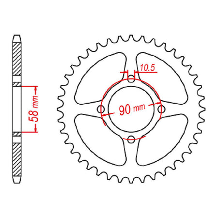 XAM Sprocket Kit Honda CB125E '12-'15 O-Ring 15/44