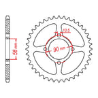 XAM Sprocket Kit Honda CB125E '12-'15 O-Ring 15/45
