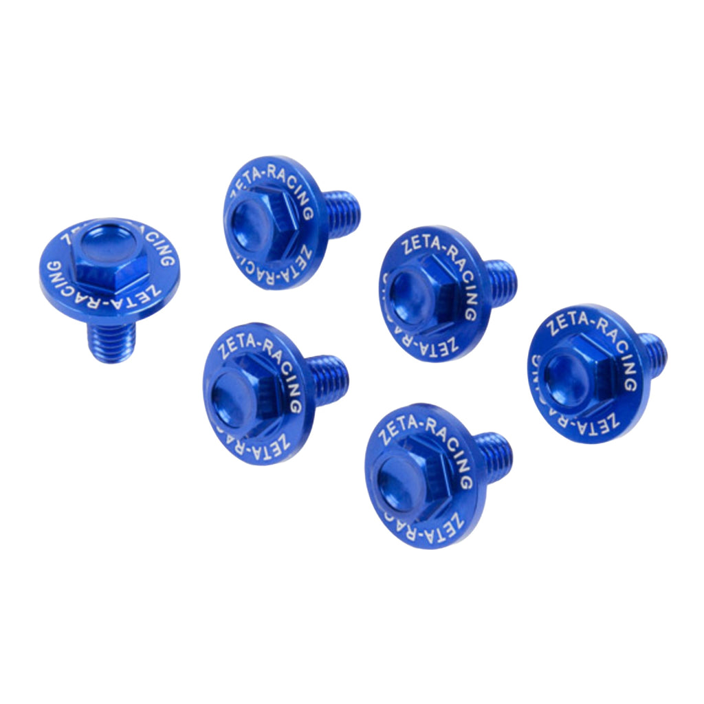 Zeta Fork Guard Bolt Set (6 Pack)- Kawasaki - Blue