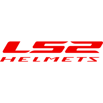 Red 'LS2 Helmets' logo on a white background