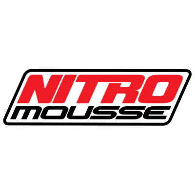 Logo of Nitro Mousse with red and black text on a white background